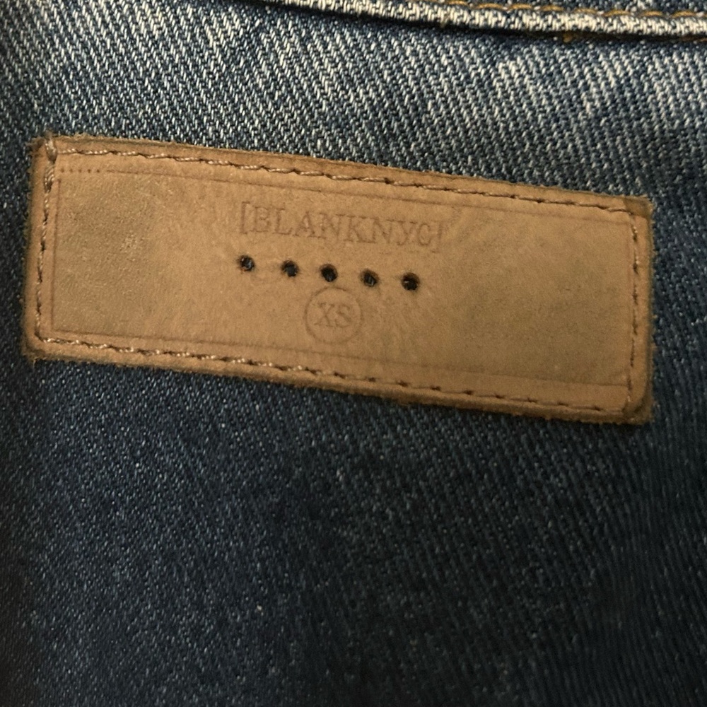 BLANKNYC Cropped Elastic Waist Denim Bomber Trucker Jacket, XS - Picture 3 of 10